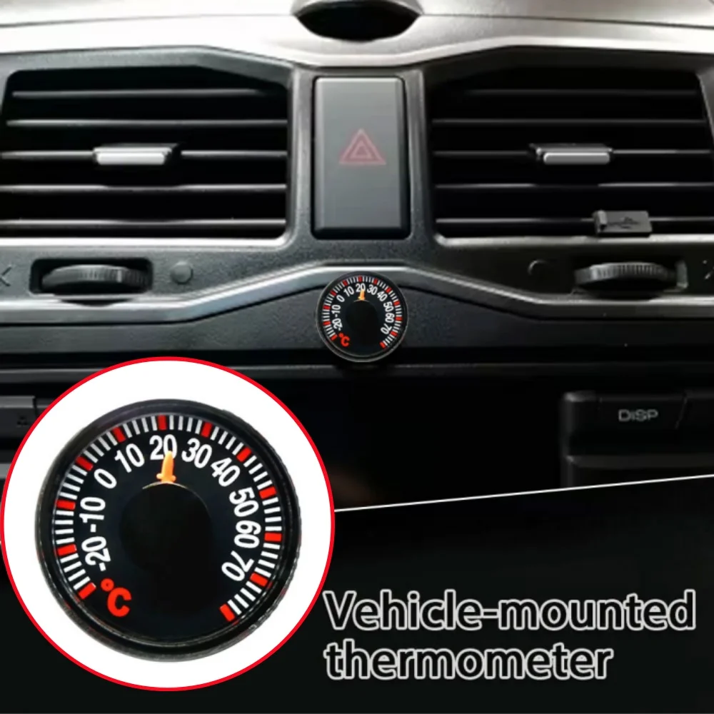 Mini Round Thermometers Home Outdoor Car Household Temperature Measure Gague 27mm Plastic Pointer Degrees Celsius Thermometers