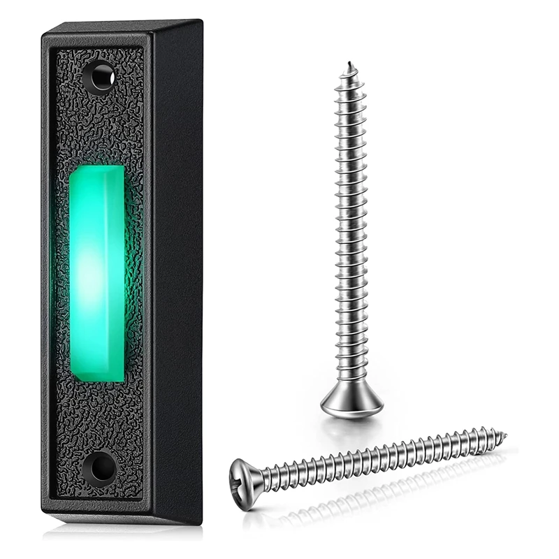 1 Stuks Bedrade Deurbel Knop Met Led Licht, Vervanging Van Deurbelring Knop, Muur Gemonteerde Deur Opener Schakelaar