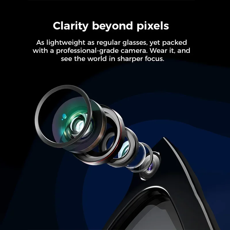 New AI Smart Professional-Grade Camera Glasses AI Voice 8MP HD Video Surround-Sound Music Bluetooth Call Wifi Smart Glasses