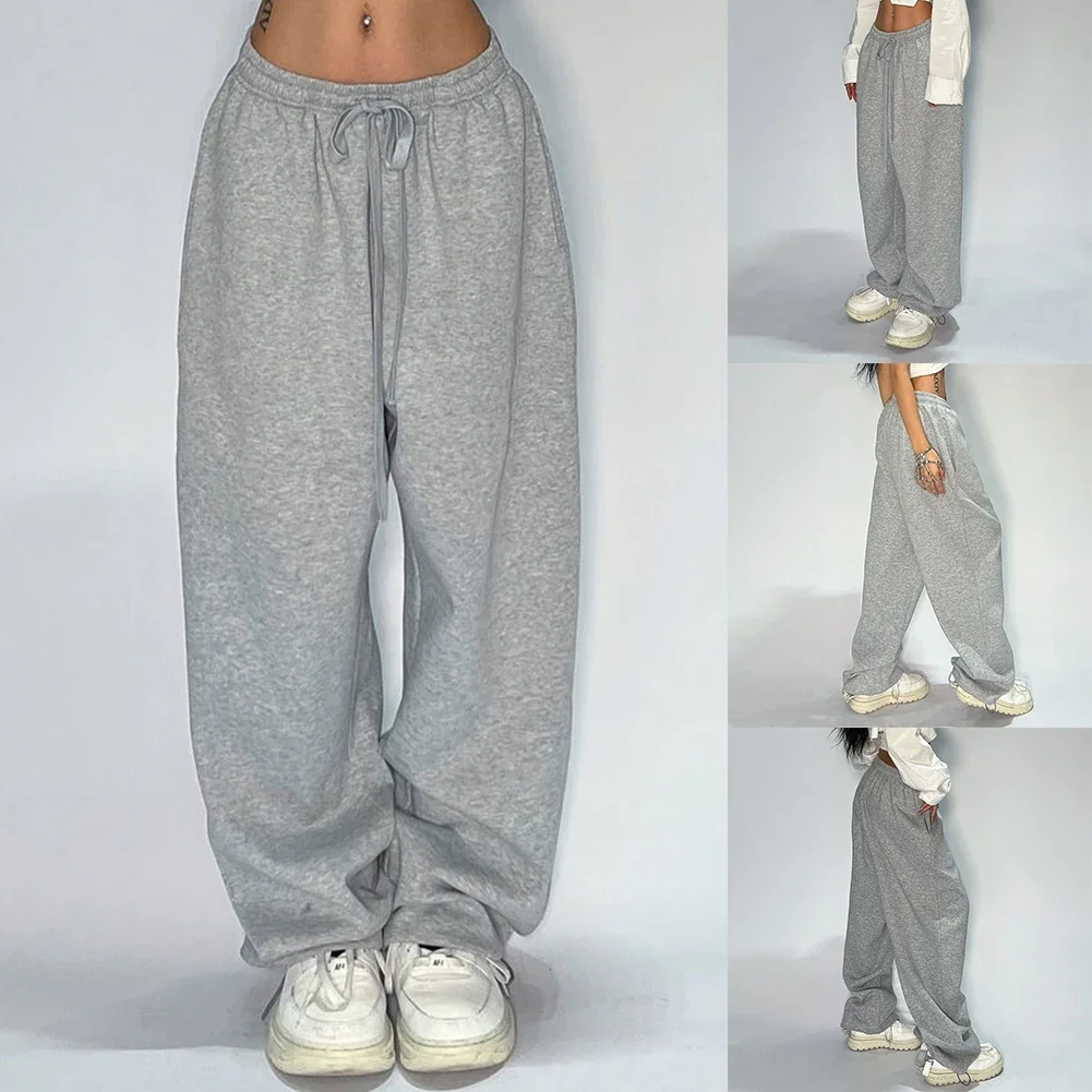 

Streetwear Casual Sport Pants 2XL Baggy Sweatpants Comfortable Fit Polyester Fabric Regular Length S-2XL Size Slight Stretch