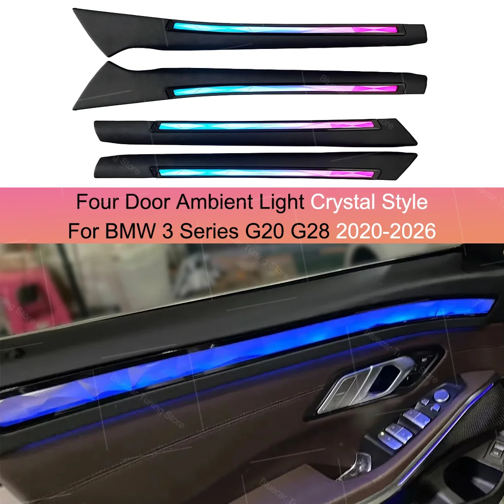 LED Crystal Door Trim Ambient Light For BMW 3 Series G20 G28 Four Door Ambient Light Crystal Style 2020-2026 Decorative Lights