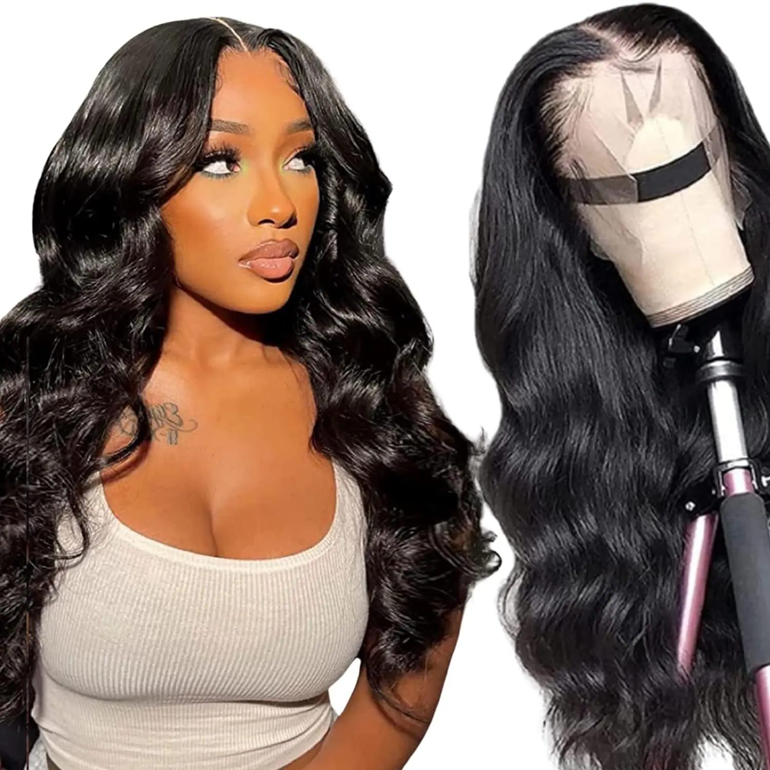 

200 Density Lace Front Wig for Black Women Choice 40 inch HD Lace Frontal Wig Human Hair Body Wave Human Hair Wig Cheap on Sale