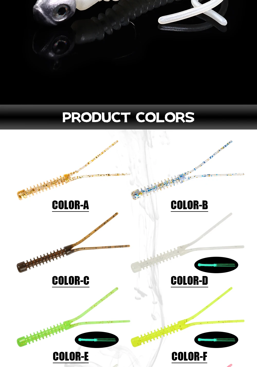 Palisander Ajing Weicher Köder 5,5 cm TPR Mini Kunststoff Schwimmender Swimbait Silikon Köder Doppelschwanz Wurm Felsenfischen Maden Bass Karpfen – Detail 6