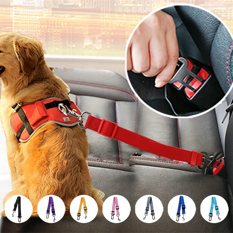 Adjustable Pet Dog Car Seat Belt Vehicle Dog Harness Car Dog Safety Leash For Small Medium Dogs Travel Accessoires