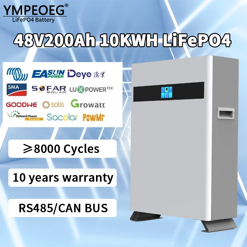 LiFePO4 48V 50Ah/100Ah/200Ah 10KWh batterij 51,2V Gloednieuw klasse A 100% volledige capaciteit Ingebouwd BMS 8000 cycli lithium-ion