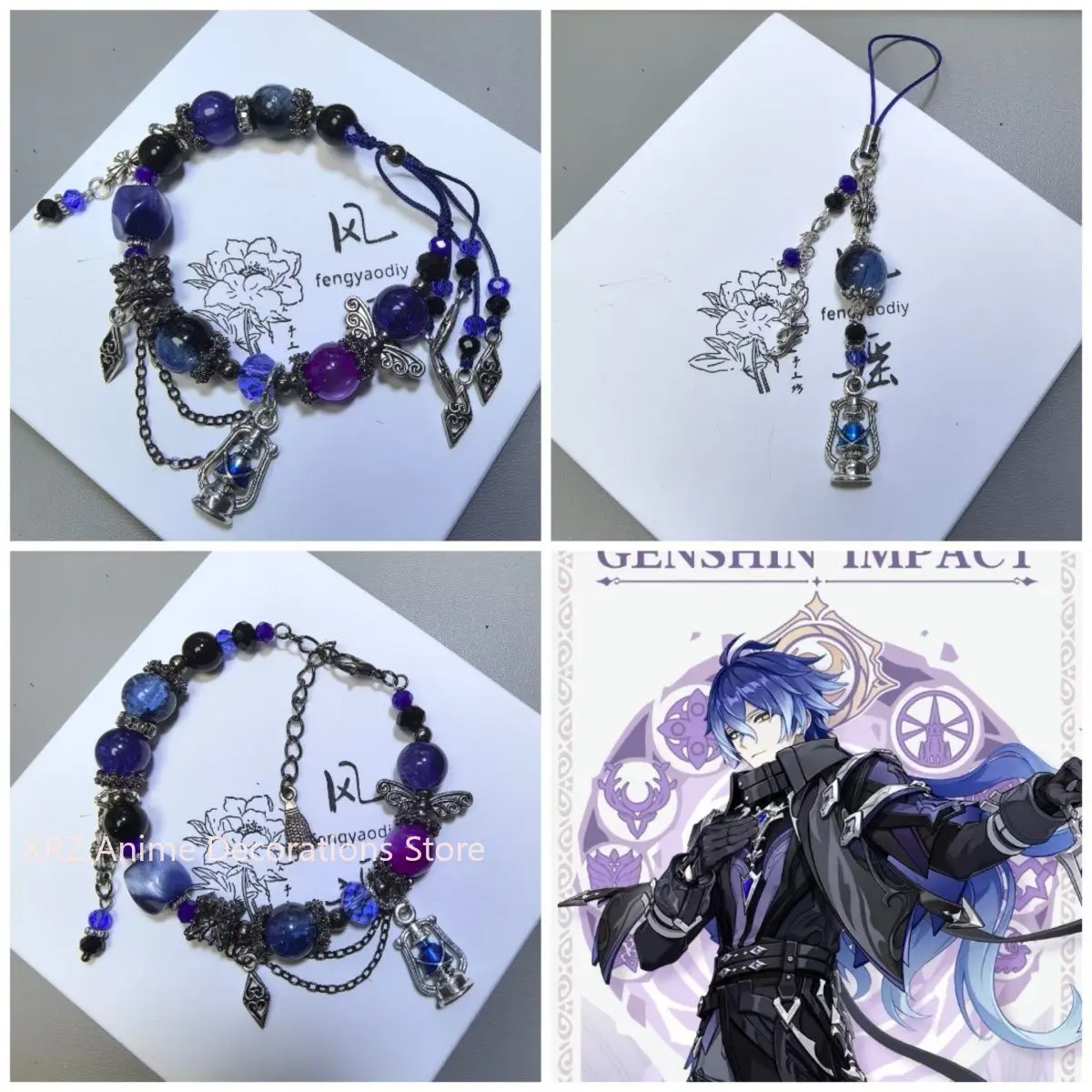 

Genshin Impact милый мультфильм аниме браслет с флинями индивидуальный и модный праздничный подарок для семьи и друзей подарок на день рождения