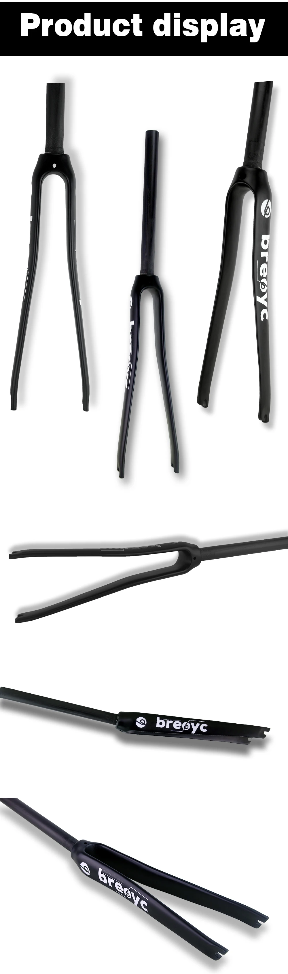 Bicycle Full Carbon Fiber Fork, 700C, 700C, Matte, Cycling Parts, Bike Fork, 420g