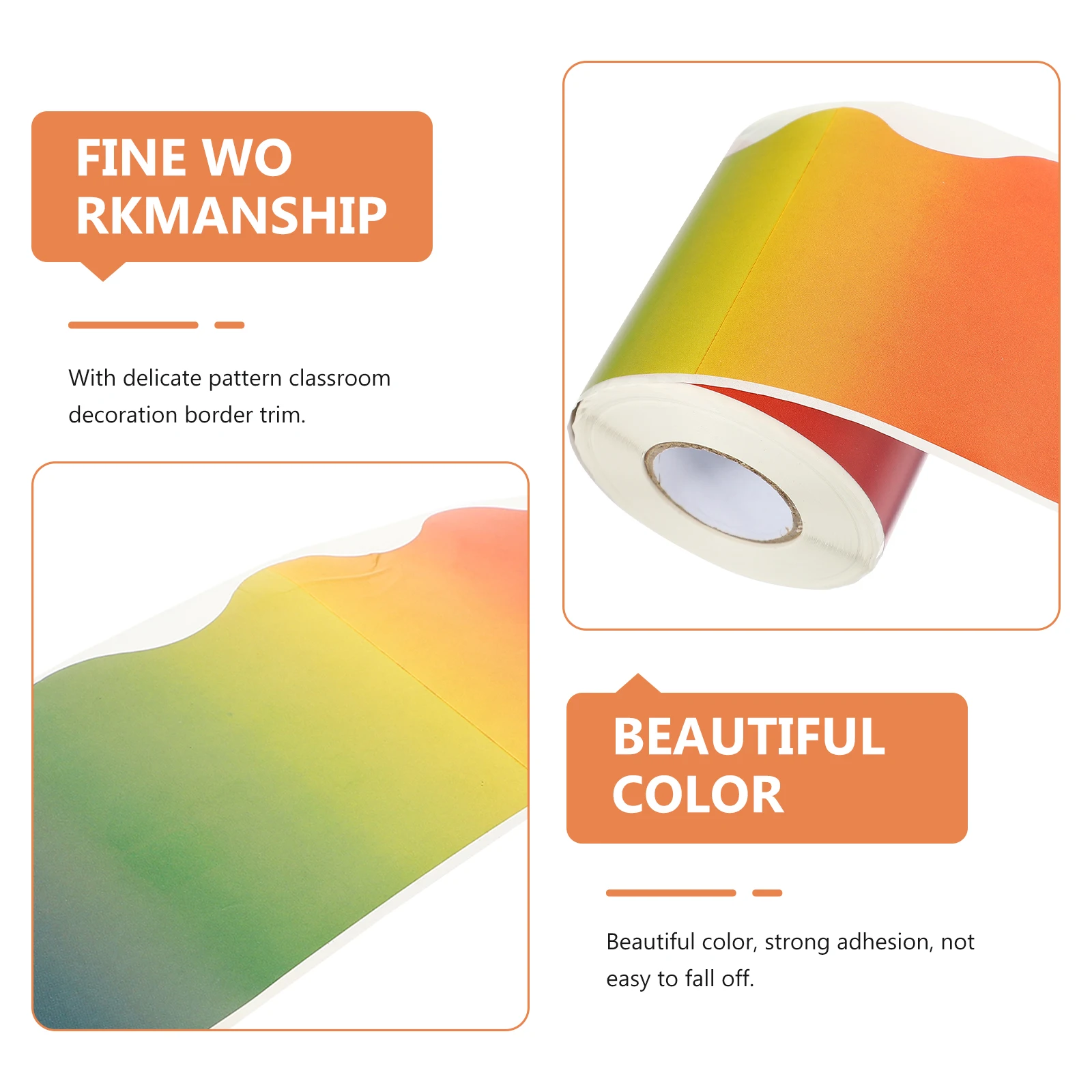 

Gradient Border Sticker School Vinyl Number Strips Removable Paper Scrapbooking Stickers Decoration Heart-shaped