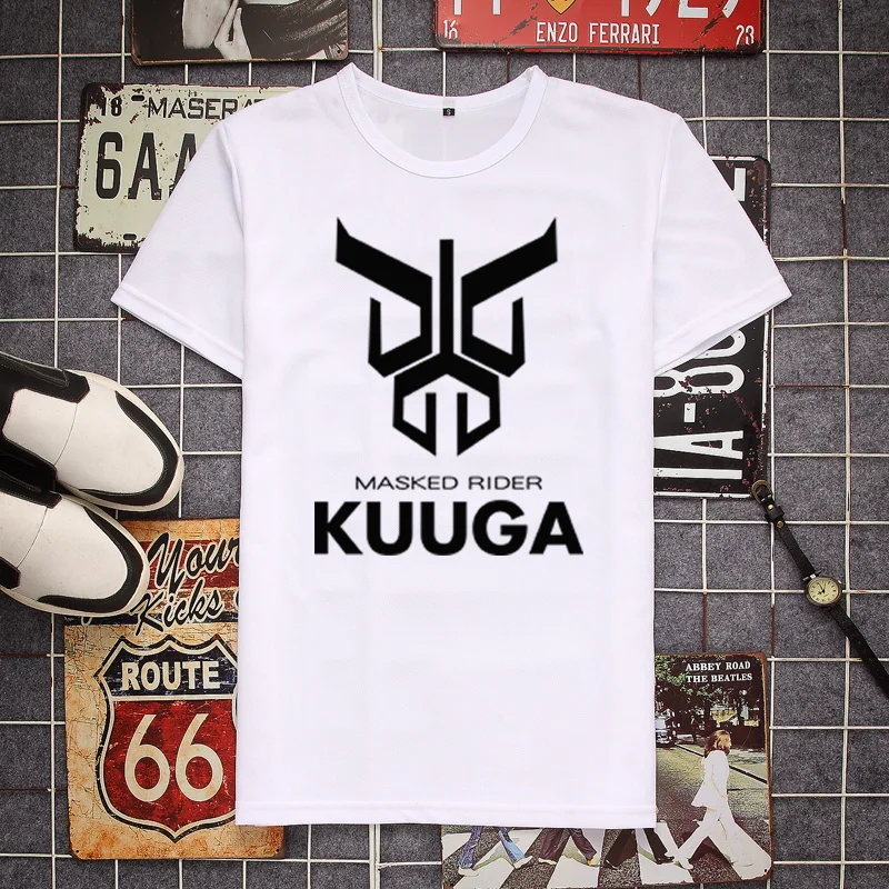 Japan Anime Kamen Rider Fans T-shirt Vintage Cartoon Masked Knight Fans Man Tops Den-O Kuuga Zero-One Emblem Printed Soft Tees