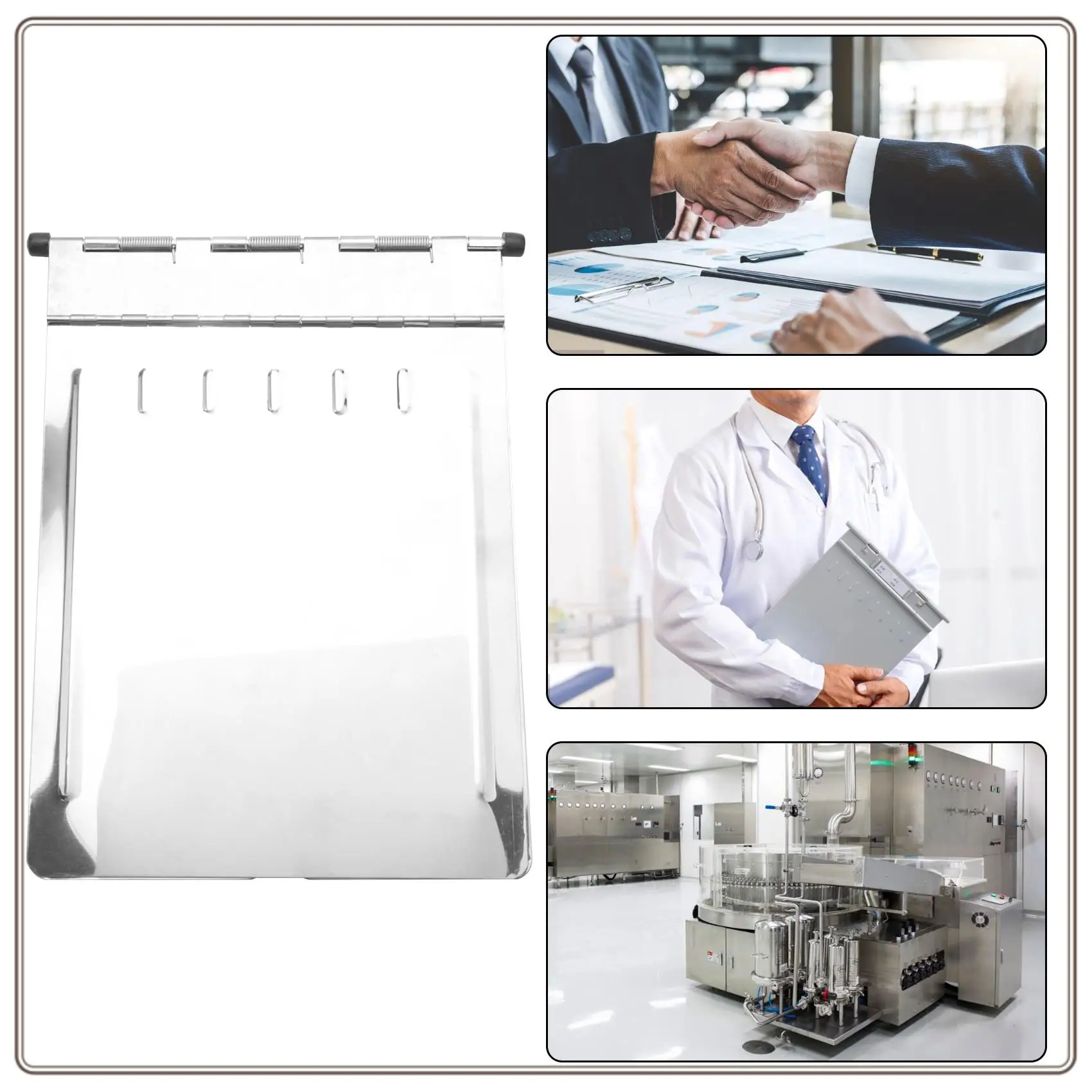 

Reliable-Metal Clipboard A4 Stainless Steel Patient Record Folders Clip Board Folder For Office School Teach Nurse,Metal
