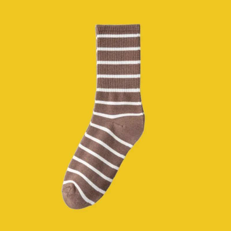 5/10 Pairs Spring and Summer All-match Black and White Striped Stacked Socks New Women's Socks Pure Cotton Socks 2024 New Socks