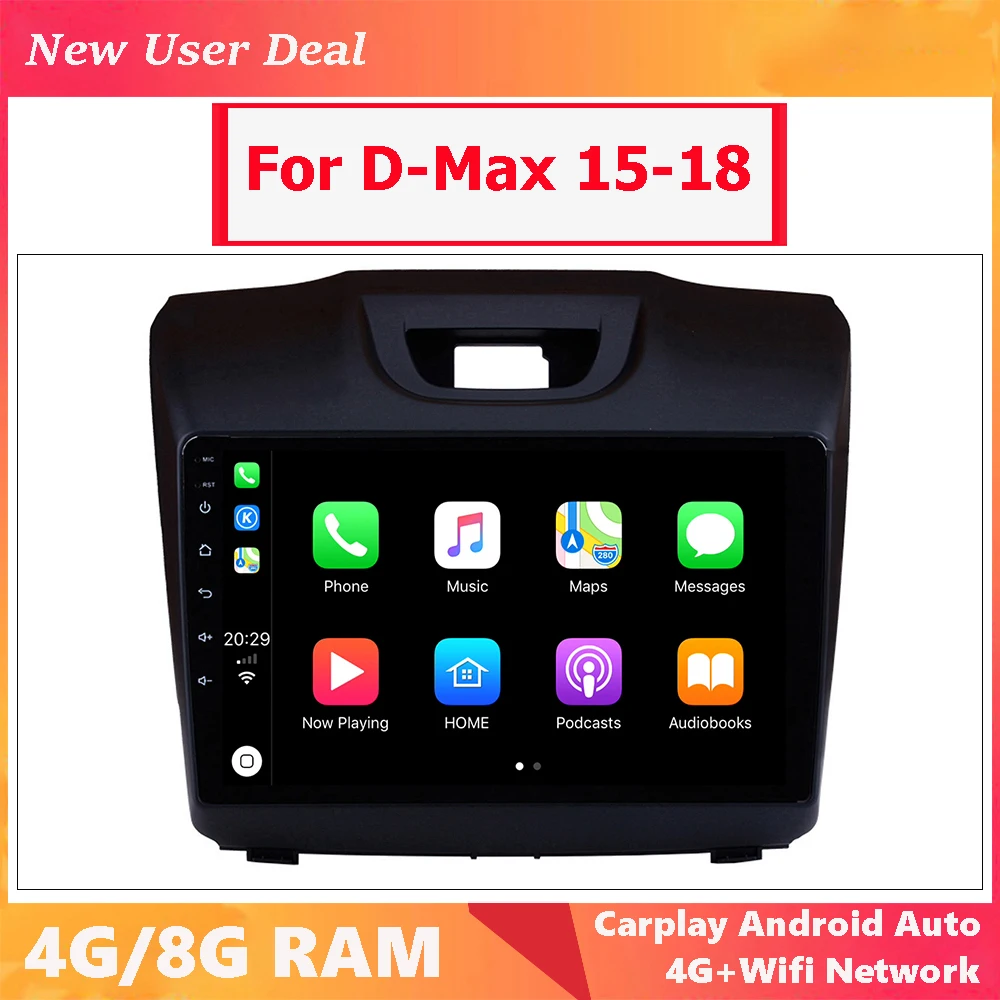 Car Multimedia Player Head Unit Android 11.0 Radio For Isuzu D-Max Dmax Mux 2015-2018 With Carplay Auto Bluetooth RDS DSP