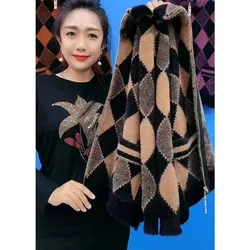 Mink Fur Coat Women's New Woolen Jacket Autumn Winter 2025 Mother's Large-Size Western-Style Outerwear Wild Ladies Overcoat Tops