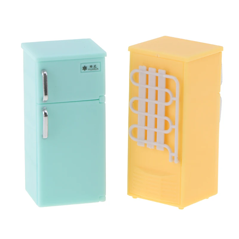 1/12 Dollhouse Miniature Kitchen Fridge Refrigerator Freezer For Dolls Bedroom Living Room Accs Kids Toy