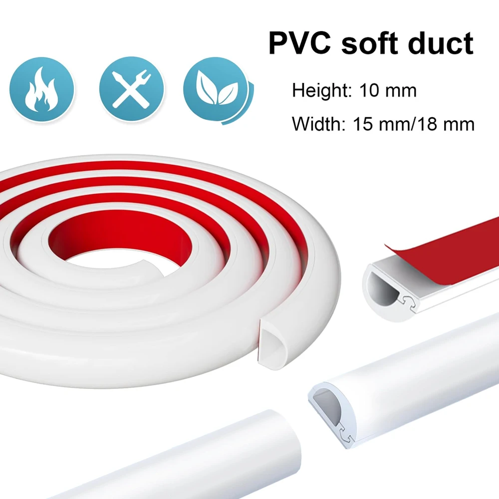 

1M Wall Cable Hideout ,Self Adhesive Cable Covers,Wire Cover, Wall Mount,TV Cable,Raceway, Flexible PVC Cable Concealer for Home