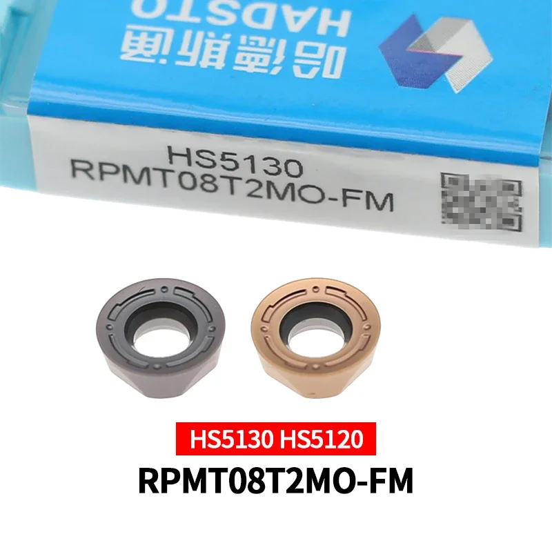 

10pcs HADSTO Original Carbide Milling Inserts RPMT08T2MO-FM HS5130 RPMT08T2MO-FM HS5120 CNC Machining Cutting Tools
