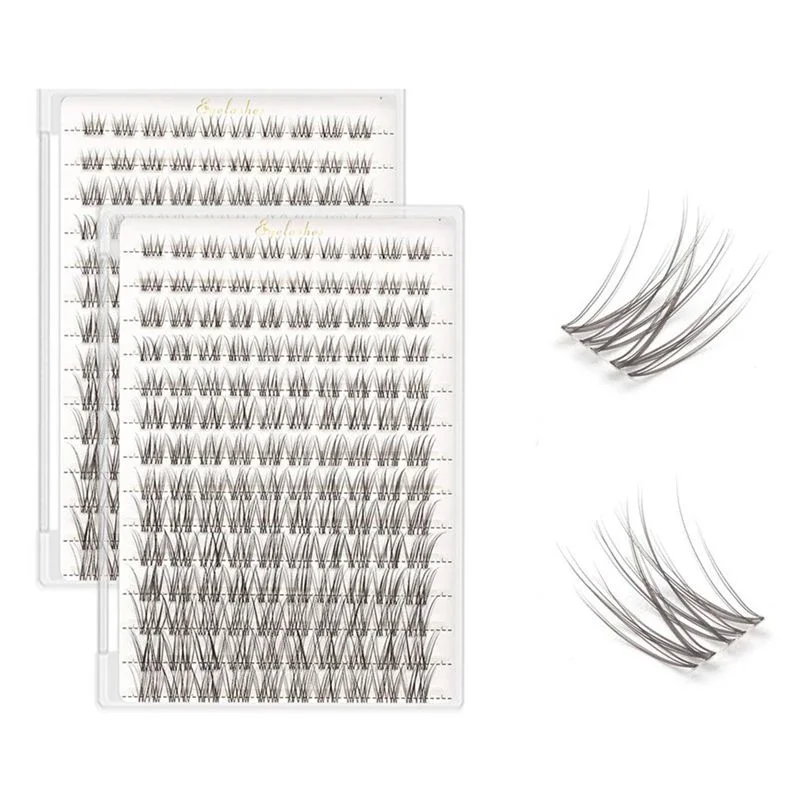 Cílios individuais cluster c curl mix lash clusters 3d fino diy extensão de cílios 0.1mm banda super fina cílios naturais resuáveis