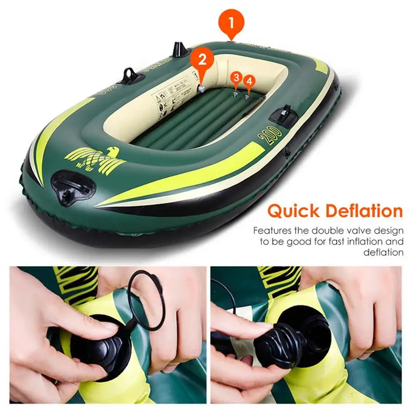 2/3 Person PVC Inflatable Kayak Canoe Rowing Air Boat Fishing Drifting Diving Inflatable Boat Suitable for Two People