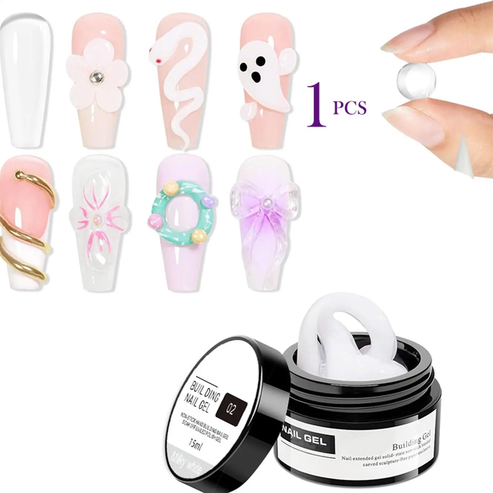 3D Nail Gel Non-Stick Fingernail Design Sculpture Hard Building Gels for Beginners Professionals Beauty Lovers Students Women view 6