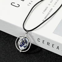 New Arcane Season 2 Ekko Jinx Necklaces Anime Arcane Powder Rotating Blue Pink Rose Pendant Necklaces Piltover Cosplay Fans Gift