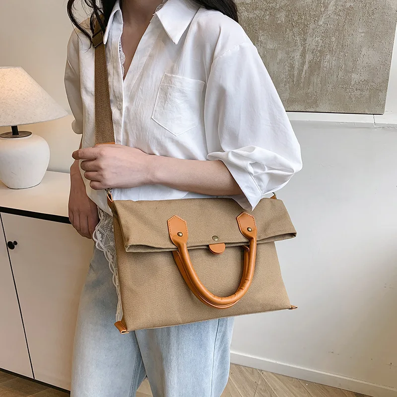 

2025New! Women's Commuting Canvas Bag - Large Capacity, Stylish Crossbody & Shoulder Bag, Minimalist & Versatile Handbag