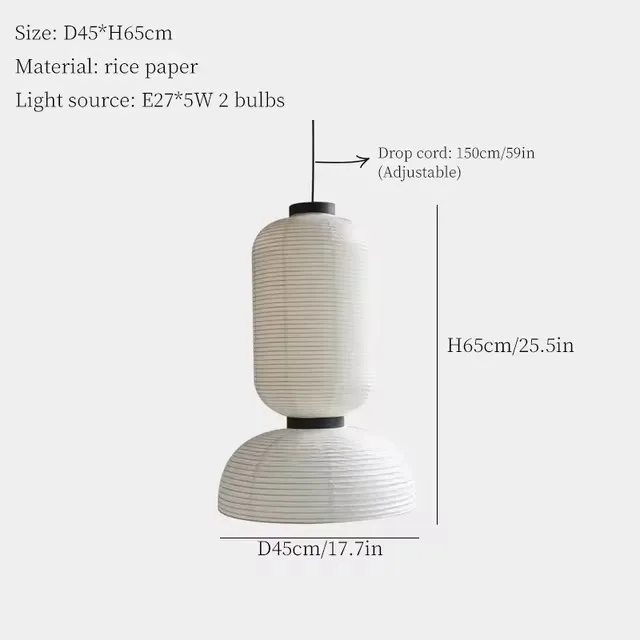 Japanse Wabi Sabi Rijstpapier Hanglamp LED Kroonluchter voor Woonkamer Plafond Decor Moderne Japanse Stijl Hanglamp Glans