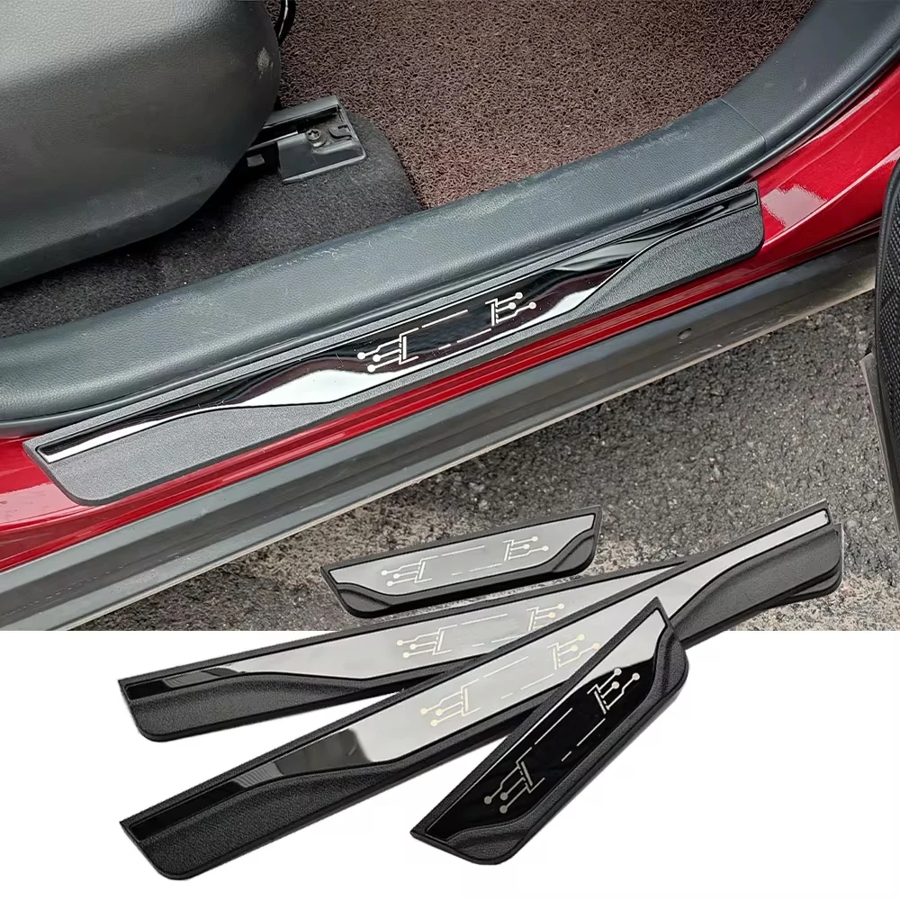 For MG4 MG 4 Door Sill Scuff Plate Trim Auto Protector Plastics Styling Sticker Accessories 2022 2023