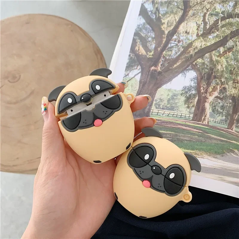 Game Raccoon Dog 3D Case For AirPods 1 2 Pro Box Cartoon Cute Cow Animal Soft Silicone Wireless Bluetooth Earphone Protect Cover