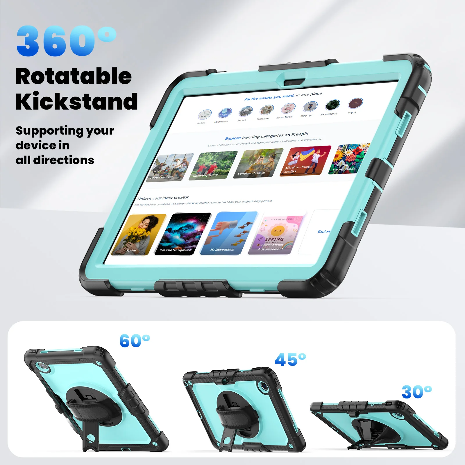 Imagem -05 - Capa para Tablet com Alça e Suporte de Rotação Capa de Armadura para Lenovo Tab M11 11 in 2023 2023 Tb330fu Tb331fc Xiaoxin Pad 106 in Tb128fu Tb125fu