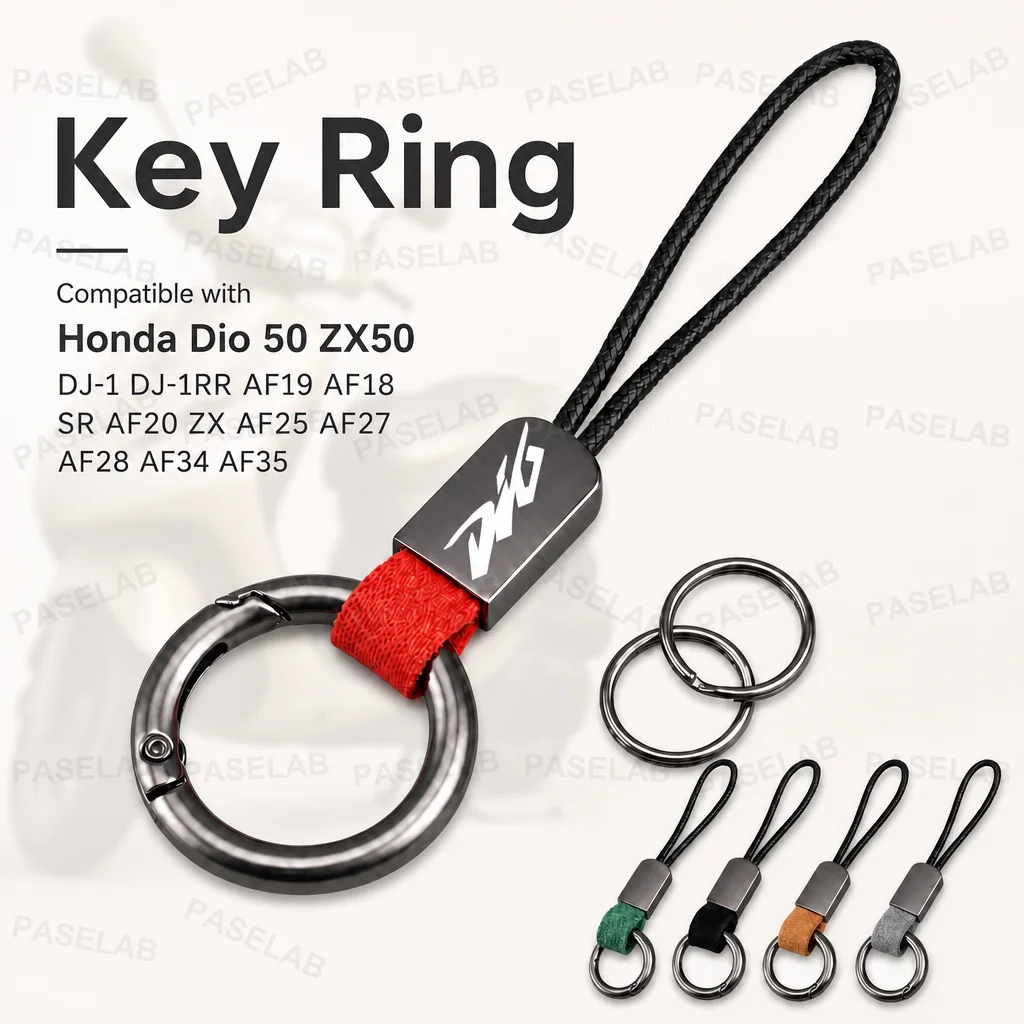 Porta llaves universal de microfibra con cuerda encerada de piel de vaca para motocicleta Honda Dio 50 ZX50 DJ-1 DJ-1RR AF19 AF18 SR AF20 ZX AF25