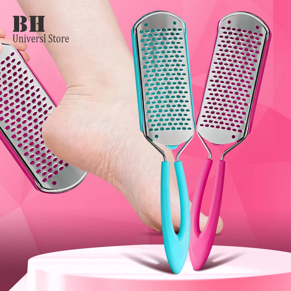 1Pcs Stainless Steel Foot File Rape Callus Pellet Remover Hard Dead Skin Container Scrubber For Heel Removal Pedicure Spa Tool