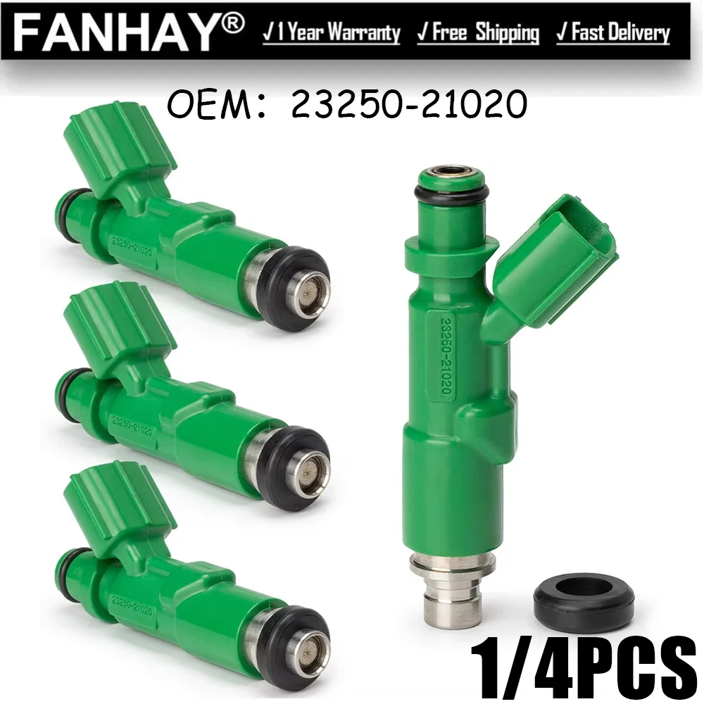 1/4PCS Flow Test Fuel Nozzle 23209-21020 For Toyota Prius Vitz Yaris 4cyl 1.5L-L4 1NZ-FE 23250-21020 12651035 842-12234