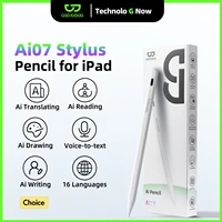 GOOJODOQ Ai07 lápiz óptico Ai lectura/escritura/dibujar para lápiz Apple para ipad 2018-2025 rechazo de Palma sensible a la inclinación USB-C carga rápida