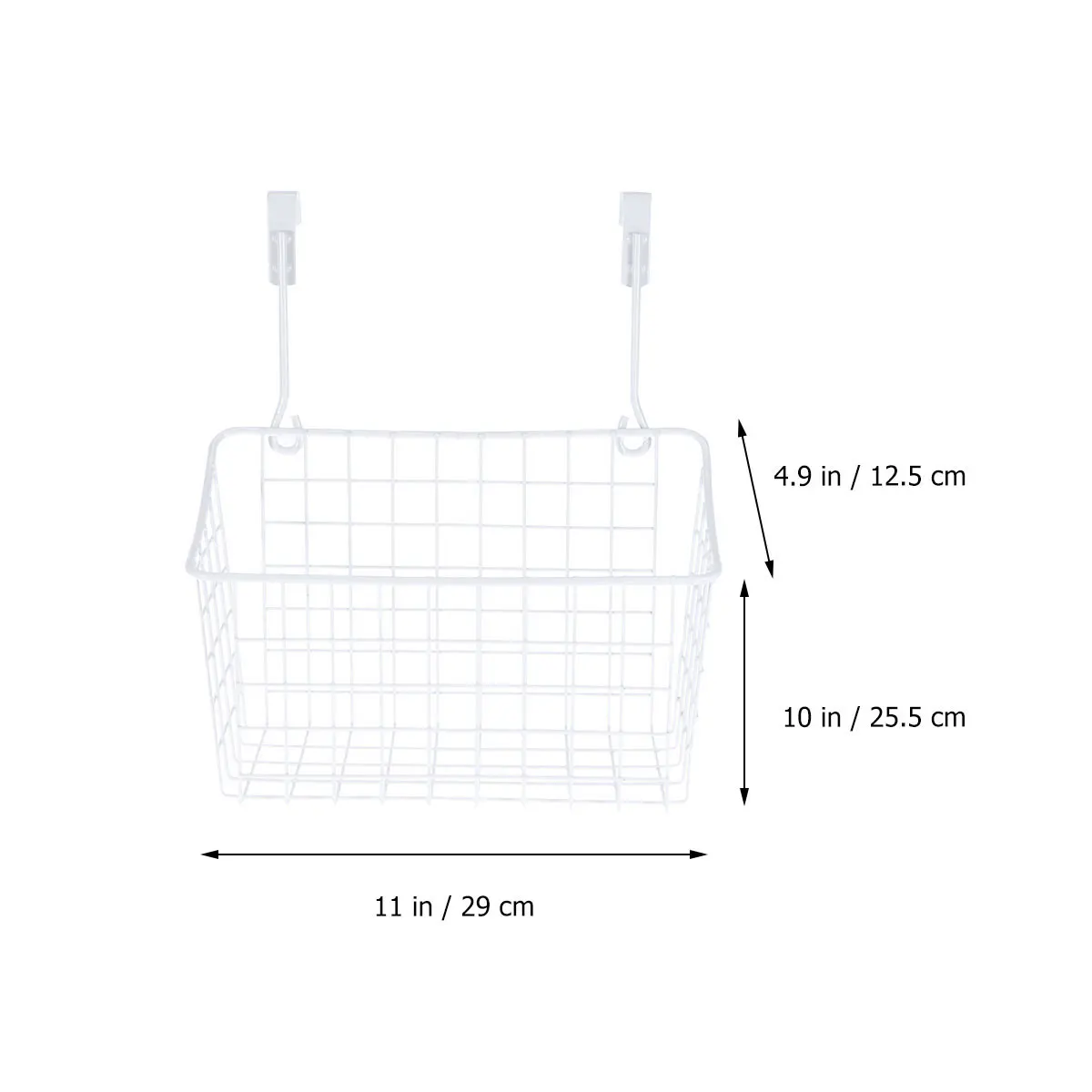 

Over Door Storage Basket Metal White Coating Kitchen Cabinet Wardrobe Office Filing Desk Hollowed Design Ventilated