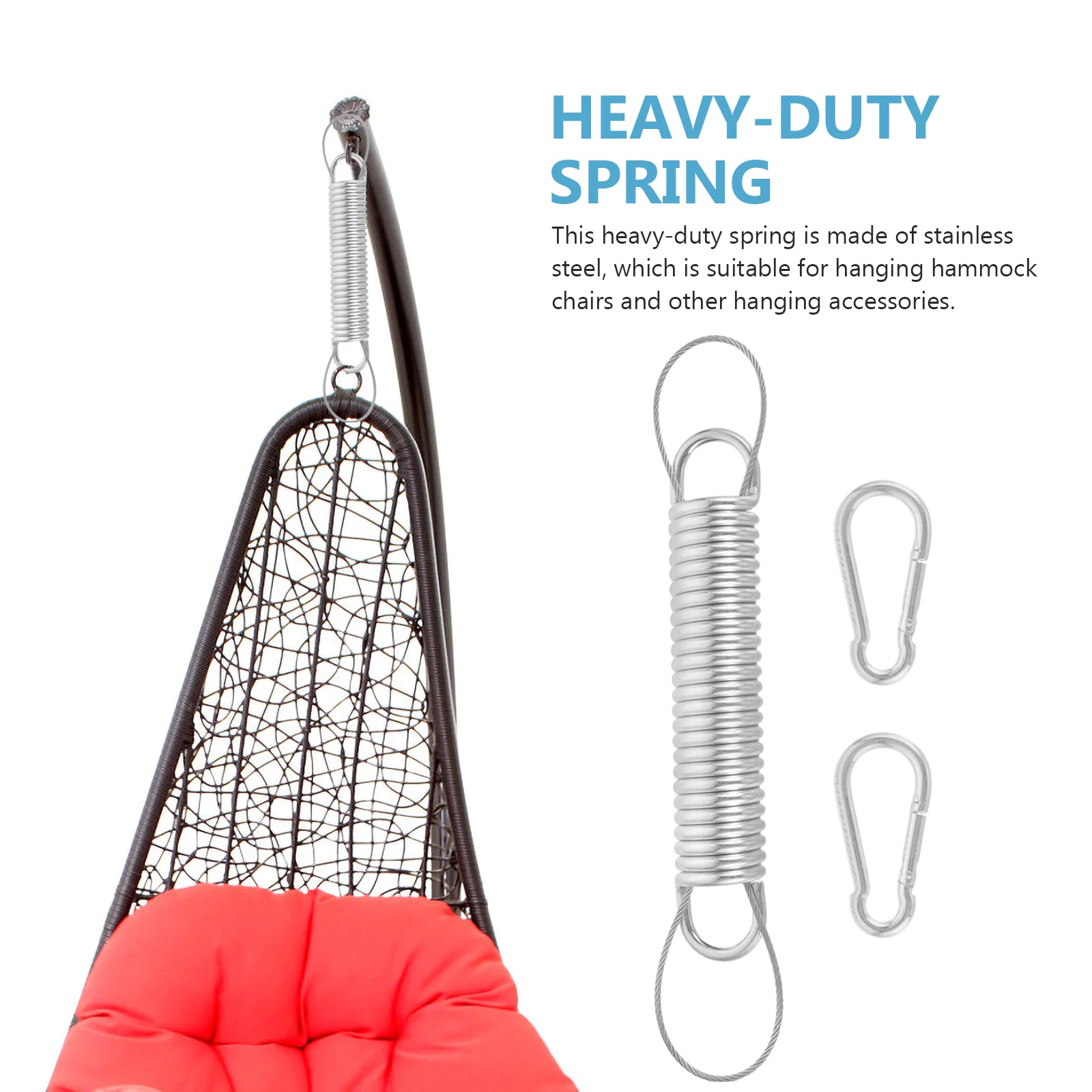 Zestaw sprężyn do hamaka, wytrzymałe metalowe akcesoria do zawieszania huśtawek, niski poziom hałasu i wibracji, sprężyny o dużej wytrzymałości.