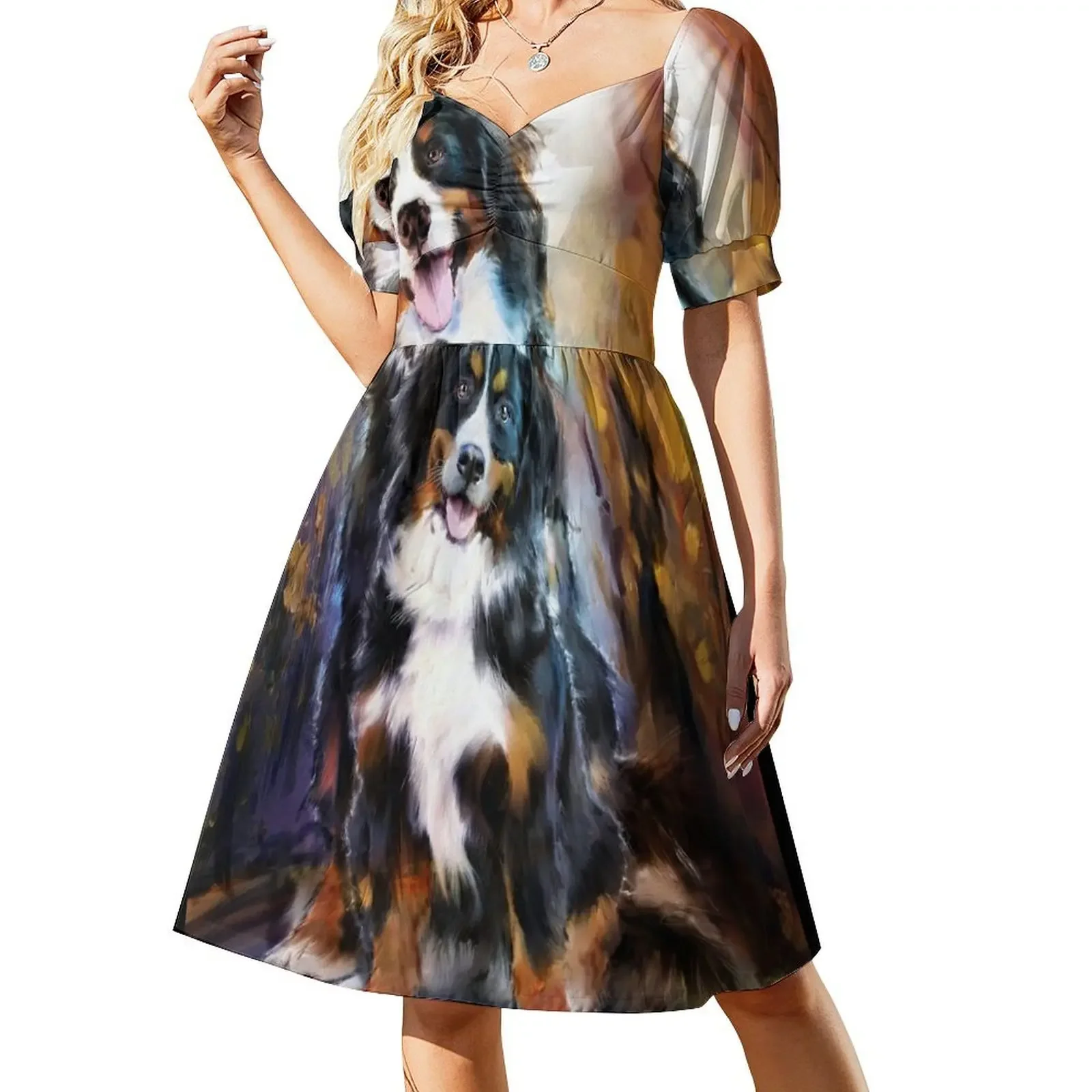 

Dog Family Short-Sleeved Dress wedding guest dress 2025 summer clothes Bridesmaid dress woman summer dresses women 2025