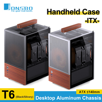 Jonsbo T6 ITX Handle Chassis Computer Case 3mm Aluminum Alloy Shell USB3.0 Type-C Interface Solid Wood Desktop Mini PC Chassis