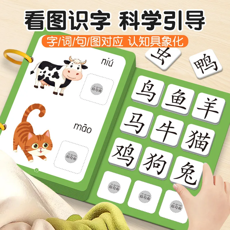 Preschool Literacy Early Education Quiet Book, Literacy Enlightenment, Early Education Pictographic Picture Recognition Card