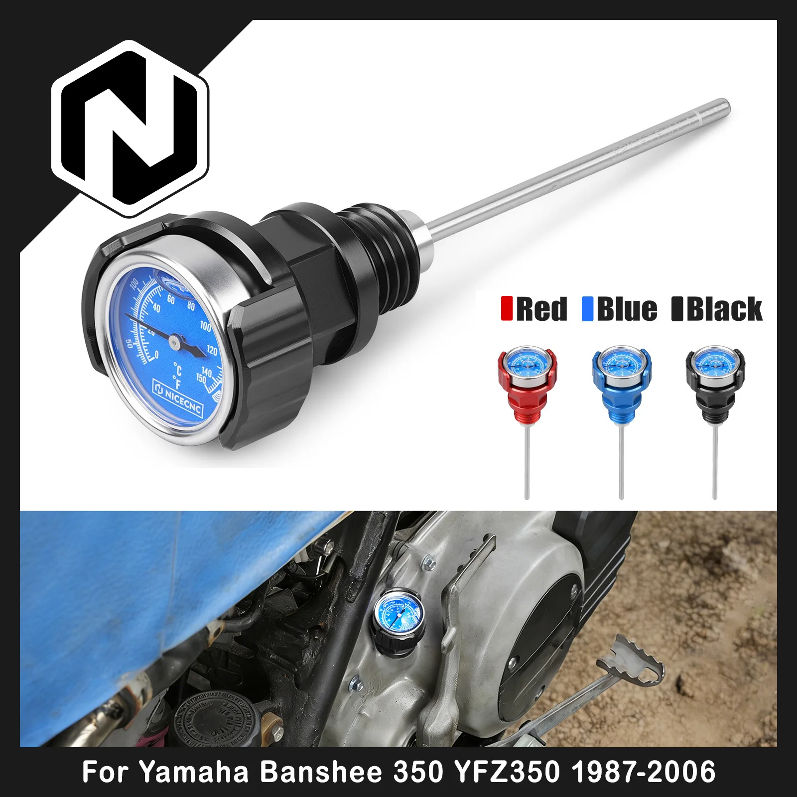

Для Yamaha Banshee 350 YFZ350 1987-2006 2005: Алюминиевый датчик температуры масла NICECNC (замена 4L0-15362-00-00)