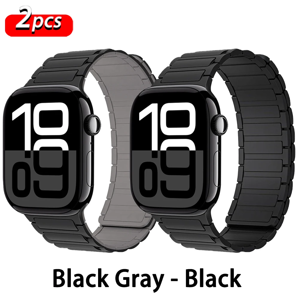 Magnetisches Schlaufenarmband für Apple Watch-Armbänder 46 mm 44 mm 40 mm 45 mm 41 mm 42 mm Silikonarmband iWatch Serie 11 10 9 8 7 6 SE Ultra 3