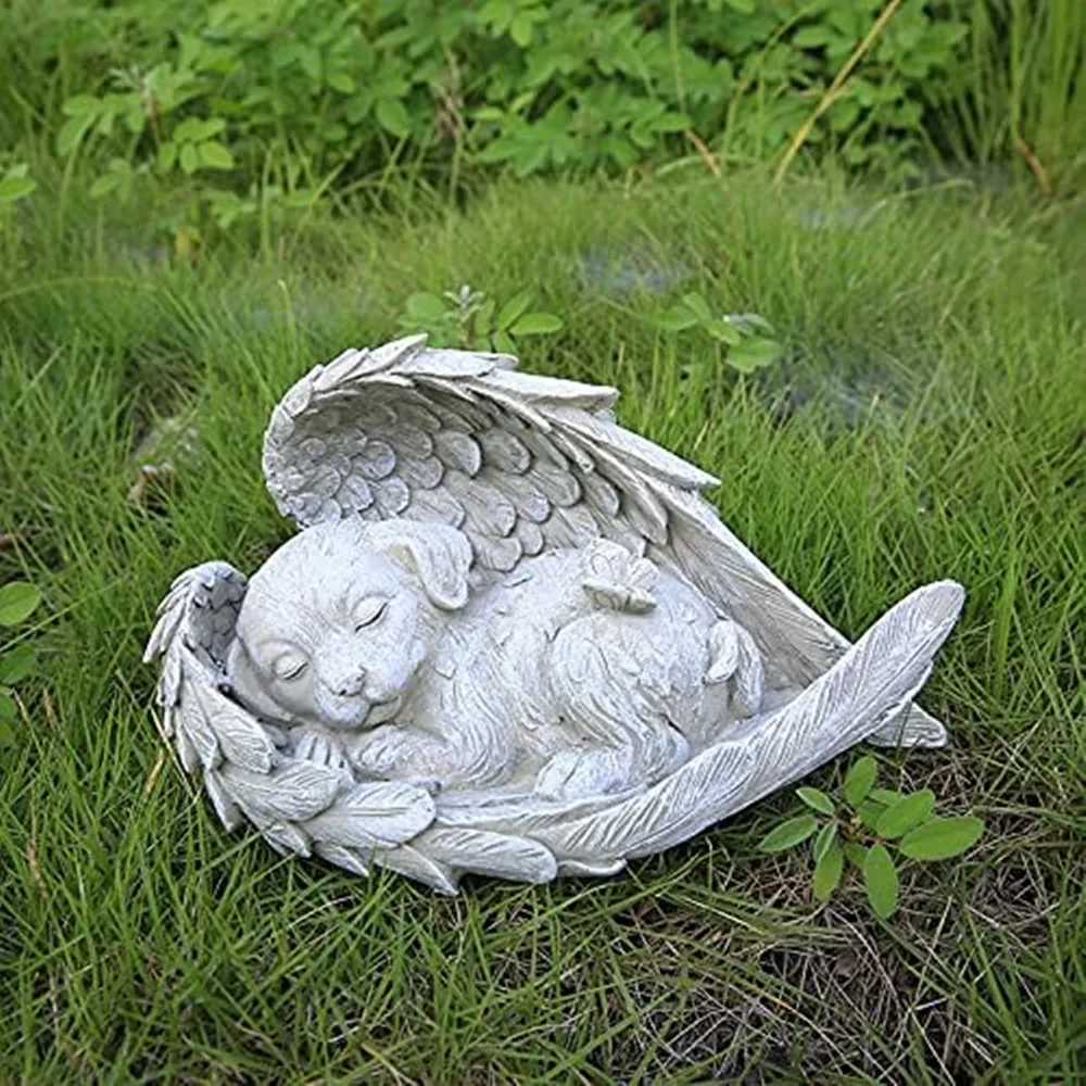 Cat Angel Memorial Statue Commemorates Our Lost,Cat Figurines is Placed in The Outdoor Garden or Tombstone,cat Statue Resin