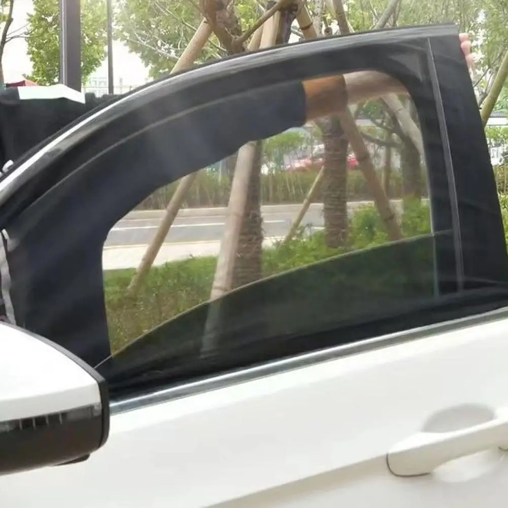 Car Side Window Sun Shade Mesh Breathable High Density Mosquito Net for Window Roll Up Down Privacy Protection Foldable