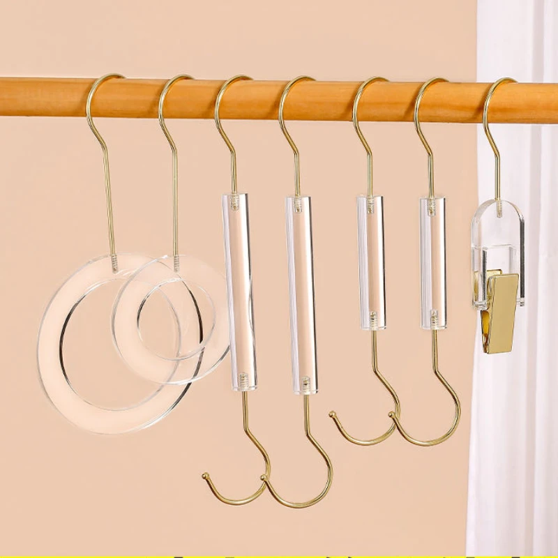 

Acrylic Transparent Hangers Clothing Store Specific S-hook Pants Socks Scarf Hanging Display Accessories Decoration Storage Clip