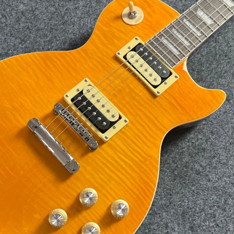 

Orange LPAUL Mahogany Body Ebony Fingerboard Electric Guitar Free Shipping New Year Gift Fixed Bridge