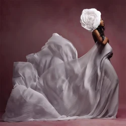 Pregnancy Silk Fabric Gown Maternity Photography Props Satin Cloth Solid Color Tossing Flowing DIY Woman Photo Shoot Accessories