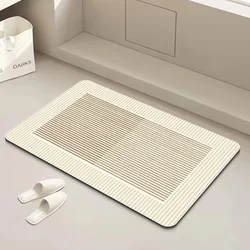 Bathroom Rugs Soft Diatomaceous Earth Floor Mat Super Absorbent Toilet Carpet Door Foot Mats Bath Non-slip Rubber Shower Rug Pad