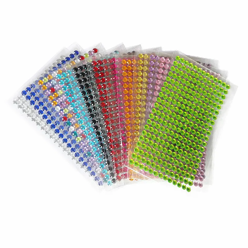 437 Pcs Self Adhesive Round Red Rhinestone Stickers, 4mm Diameter for DIY Crafts and Decoration with No Mess