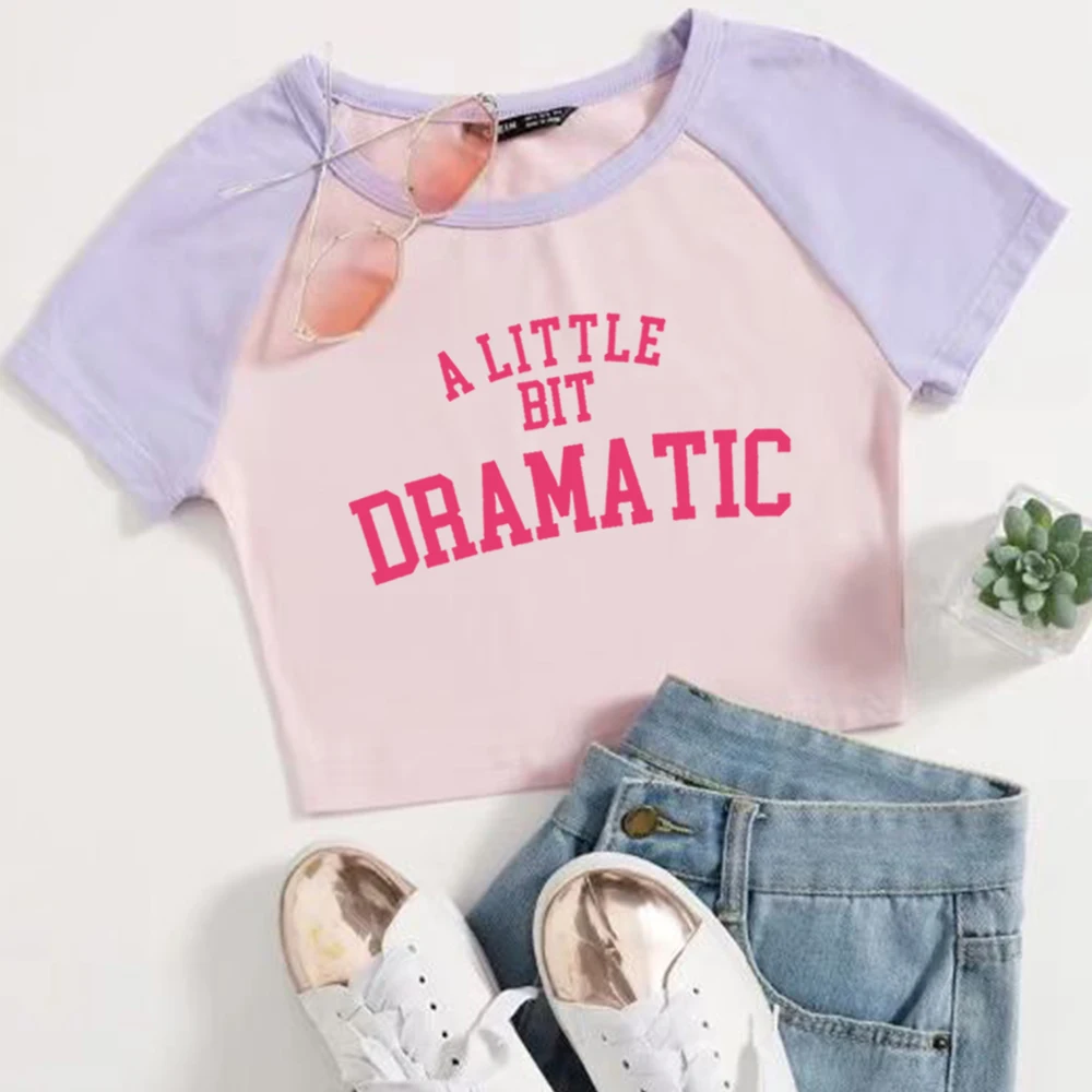 Mean Girls A Little Bit Dramatic Crop Tops T-shirt Women Girls Short Crop Tops