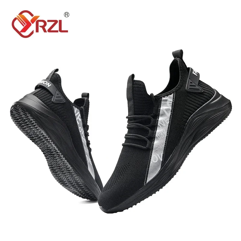 YRZL, zapatos deportivos informales para hombre, zapatillas ligeras transpirables, zapatos para correr de malla de gran tamaño para exteriores, zapatos atléticos para correr y caminar