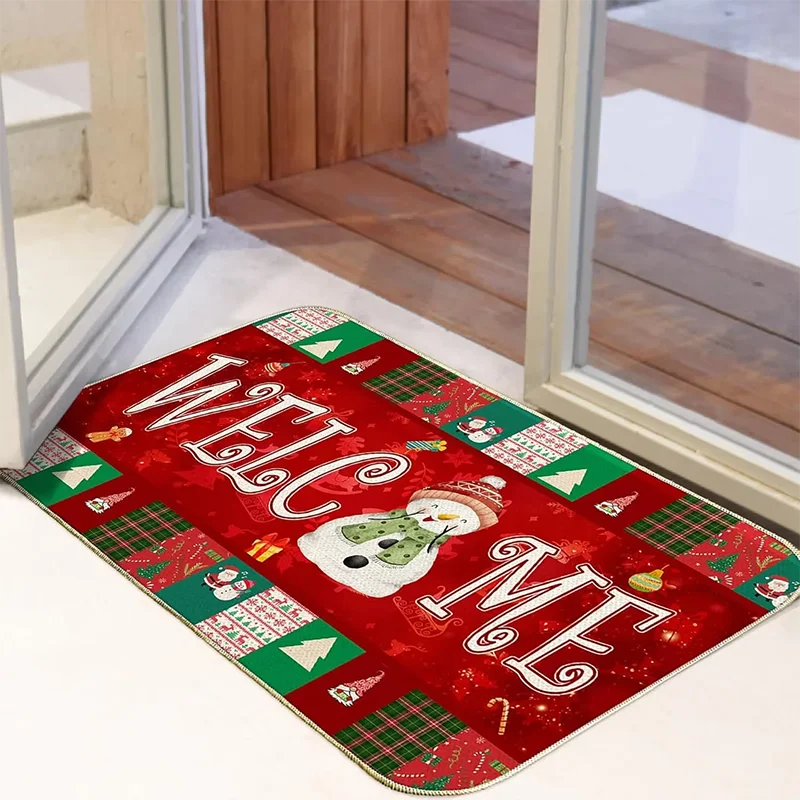 Weihnachten sie Eingang Fußmatten Home Willkommen Teppich für Schlafzimmer Badezimmer Indoor Outdoor Anti-Rutsch-Teppich Festival Dekoration